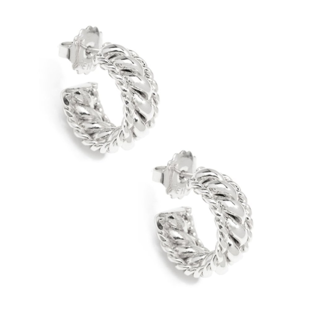 Double Braided Huggie Earring • Choose Silver or Gold!